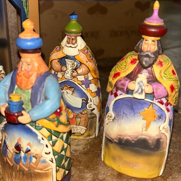 Enesco 2004 JIM SHORE HEARTWOOD CREEK Nativity Set 10 Pc in Box with addl angel - Picture 6 of 13